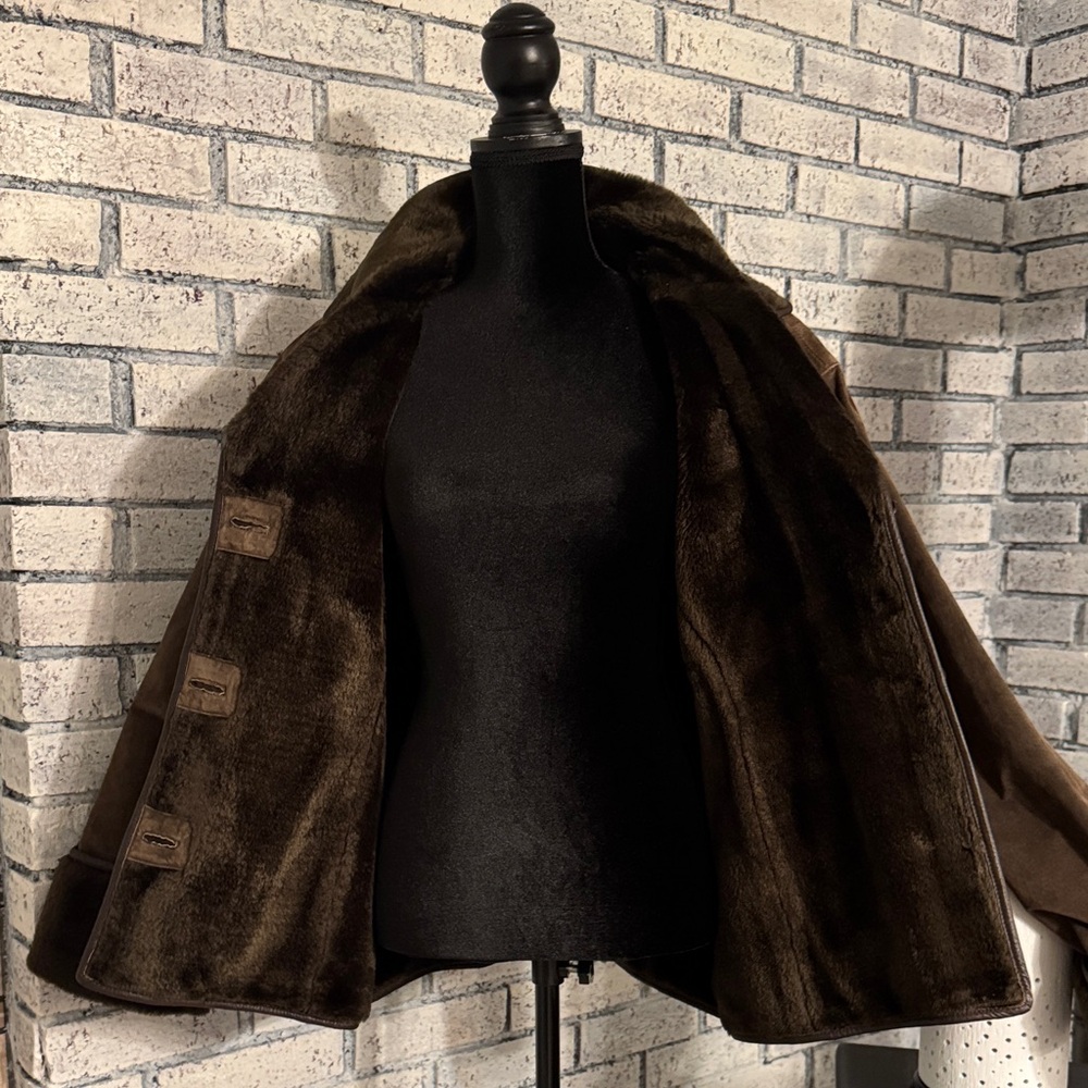 Vintage Brandon Thomas Chocolate Brown Genuine Leather Suede Jacket - Picture 6 of 10